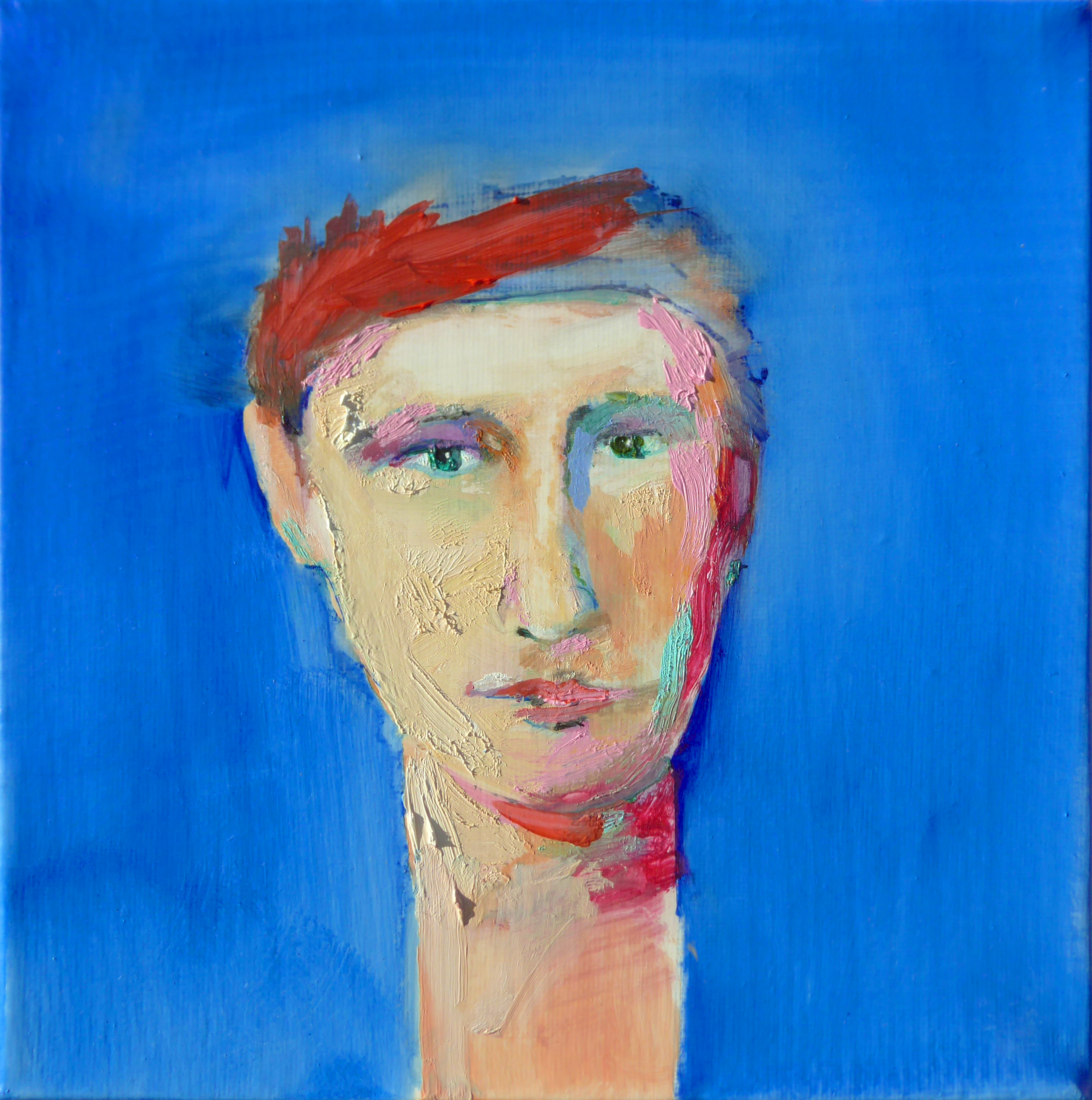 BLUE HEAD (Oil on canvas) 200 x 200mm 2021) O