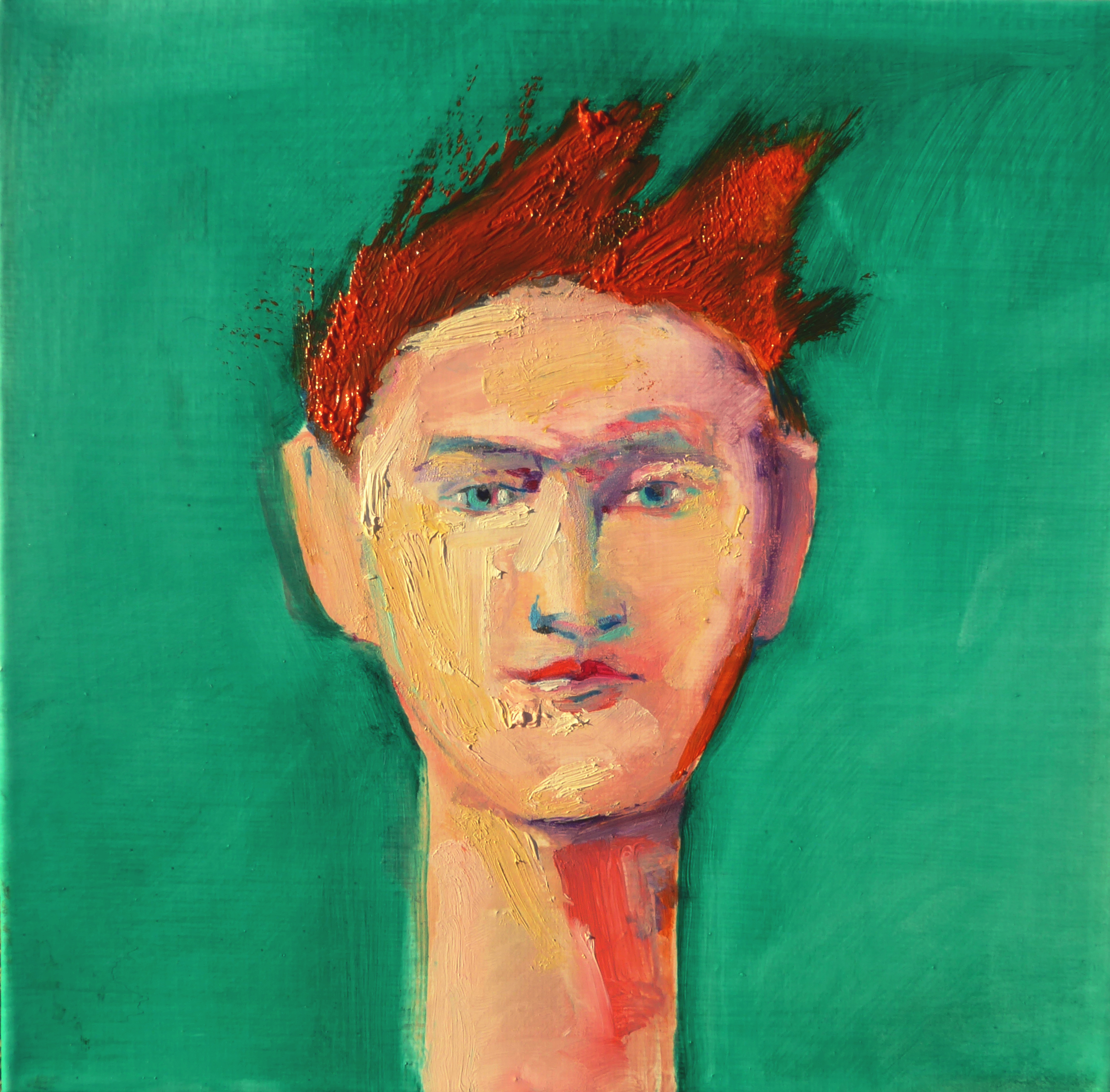 GREEN HEAD (Oil on Canvas) 200 x 200 mm 2021