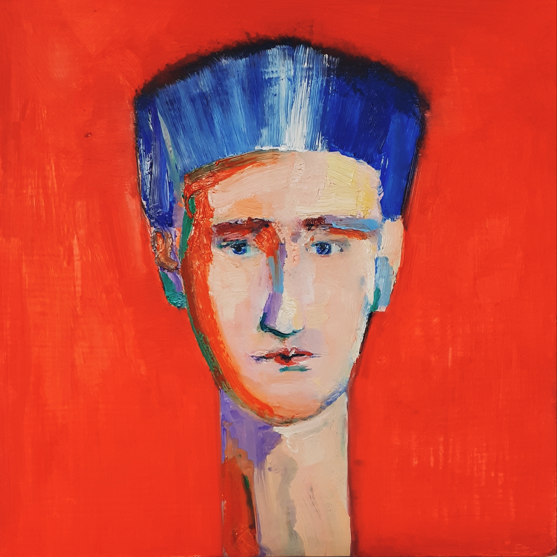 RED HEAD (Oil on Wood) 200 x 200 mm 2021